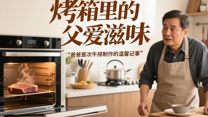 烤箱里的父爱滋味：爸爸首次牛排制作的温馨记事