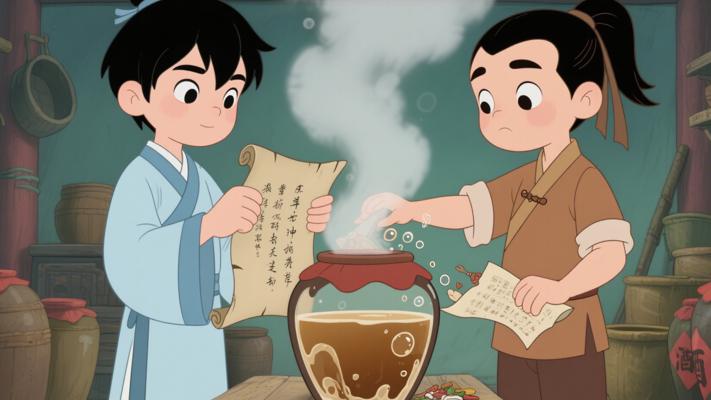 两人遵神仙酿酒秘方因坚持与否获不同结果