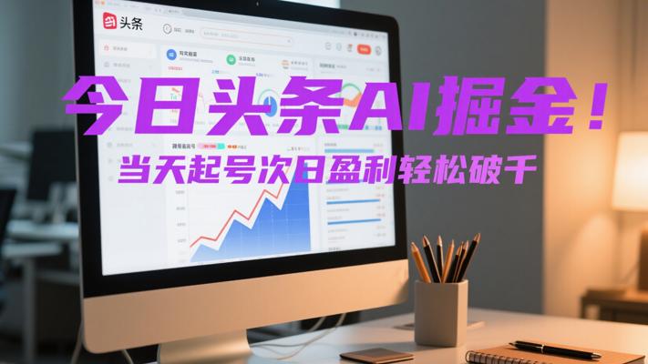 今日头条AI掘金：当天起号次日盈利轻松破千