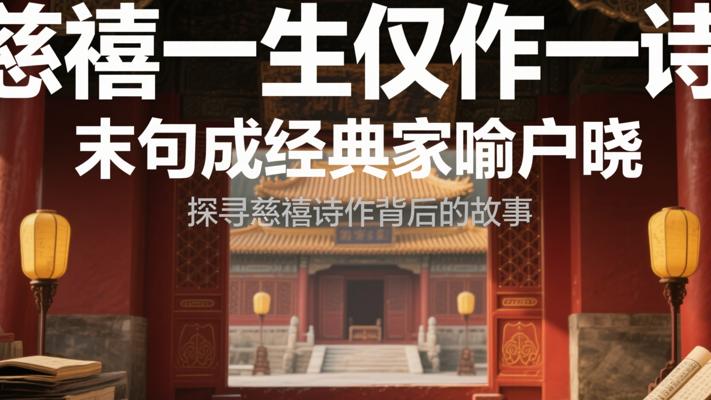 慈禧一生仅作一首诗最后一句家喻户晓成经典