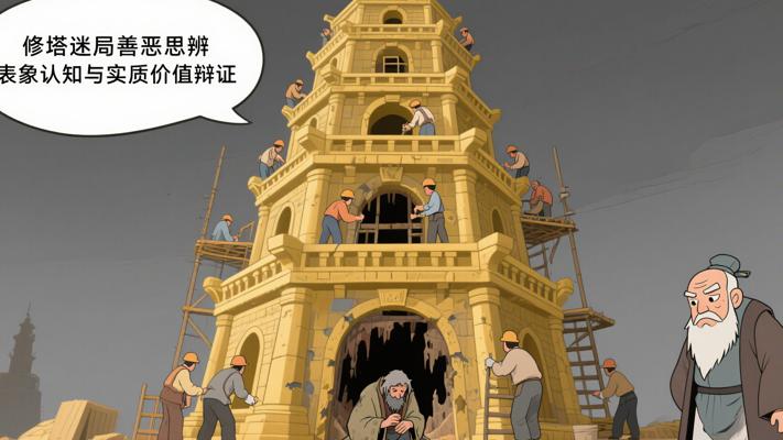 修塔迷局中的善恶思辨：表象认知与实质价值的辩证关系