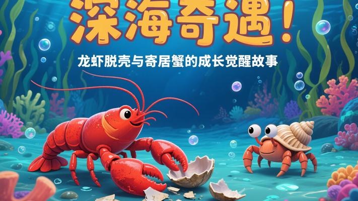 深海奇遇：龙虾脱壳与寄居蟹的成长觉醒故事