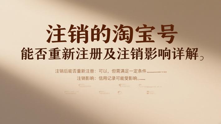 注销的淘宝号能否重新注册及注销影响详解