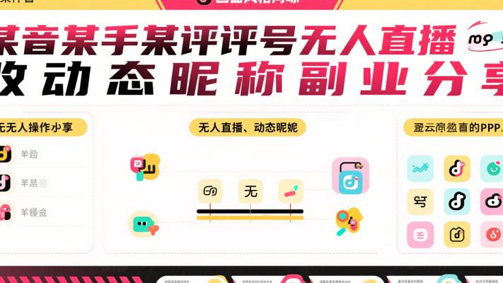 某音某手某评号无人直播改动态昵称副业分享