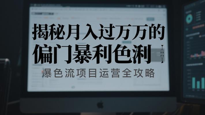 揭秘月入过万的偏门暴利色流项目运营全攻略