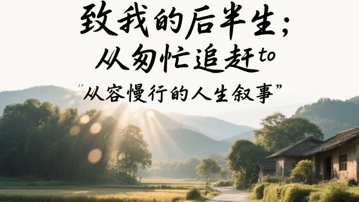 致我的后半生：从匆忙追赶 to 从容慢行的人生叙事