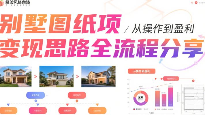 别墅图纸项目变现思路从操作到盈利的全流程分享