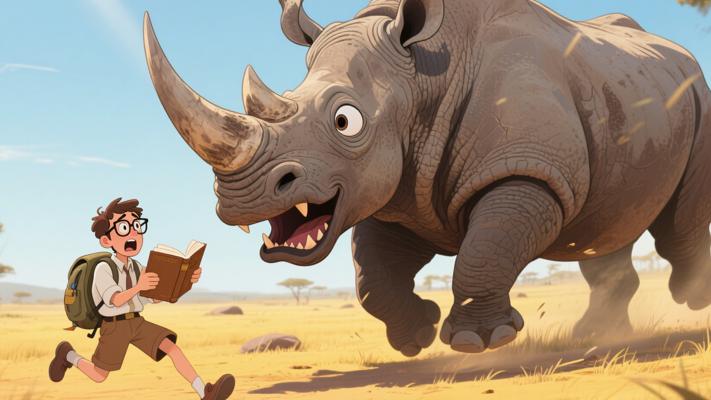 动物学家凭书本遇犀牛险丧命的启示故事