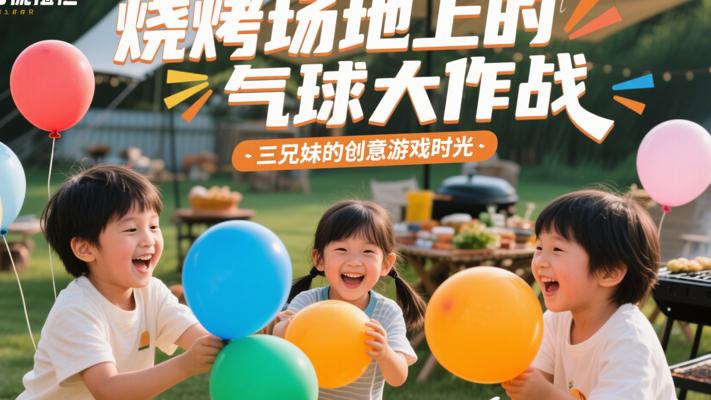 烧烤场地上的气球大作战：三兄妹的创意游戏时光