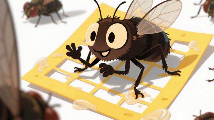 自以为聪明的苍蝇误落捕蝇纸的警示故事