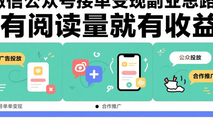 微信公众号接单变现副业思路：有阅读量就有收益