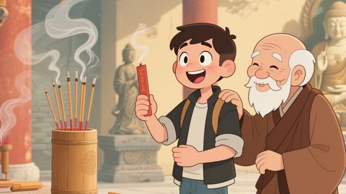 年轻人寺庙求得上上签被老和尚点醒生存真谛