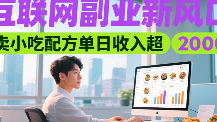 互联网副业新风口卖小吃配方单日收入超2000
