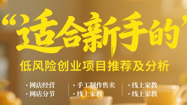 适合新手的低风险创业项目推荐及分析