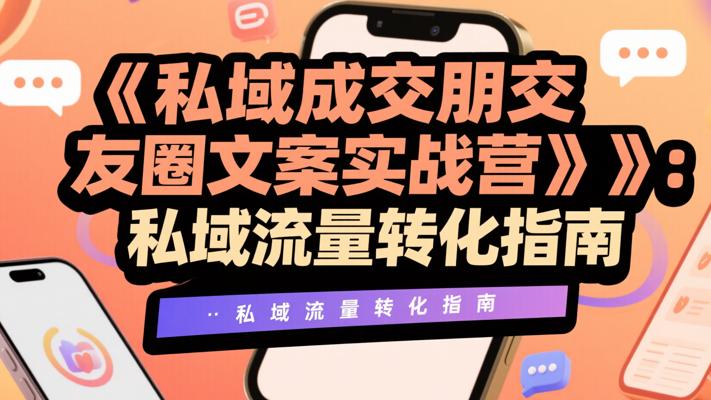 《私域成交朋友圈文案实战营》：私域流量转化指南