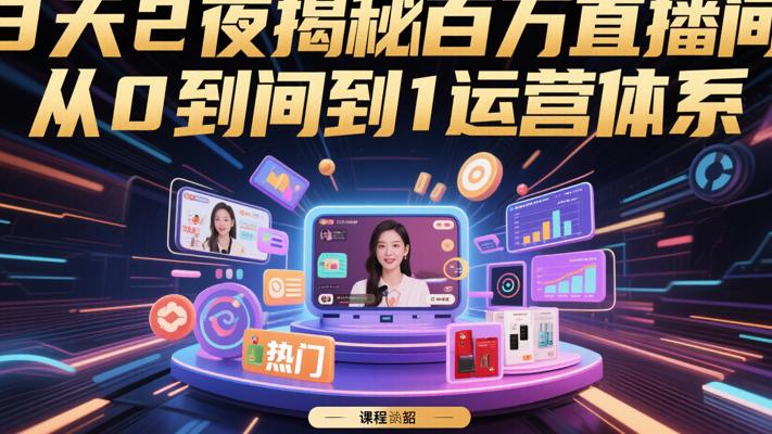3天2夜揭秘百万直播间从0到1运营体系