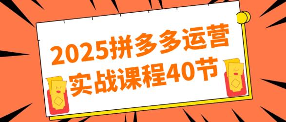 2025拼多多运营实战课程40节【】