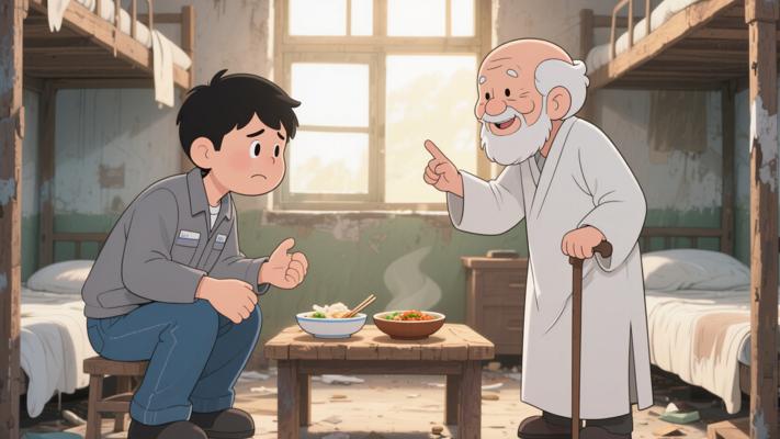 青年打工时抱怨伙食遇老者点化领悟人生试金石的故事
