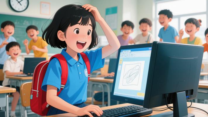 电脑课上的趣味波折与时间飞逝故事