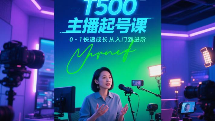 T500主播起号课：0-1快速成长从入门到进阶