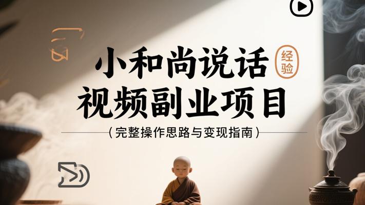 小和尚说话视频副业项目完整操作思路与变现指南