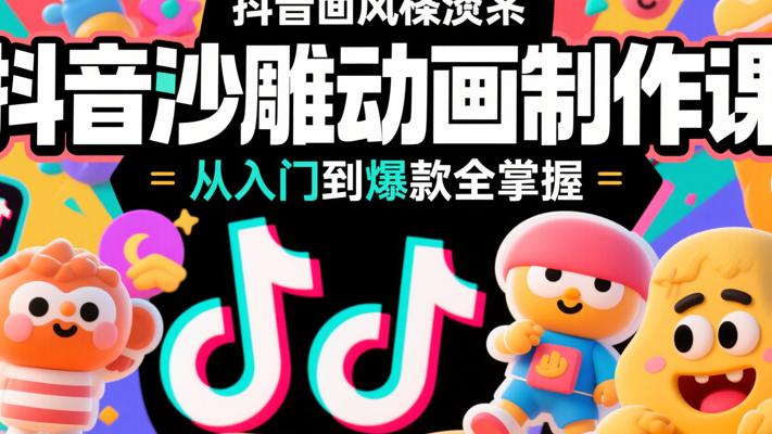抖音沙雕动画制作课：从入门到爆款全掌握