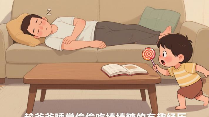 趁爸爸睡觉偷偷吃棒棒糖的有趣经历
