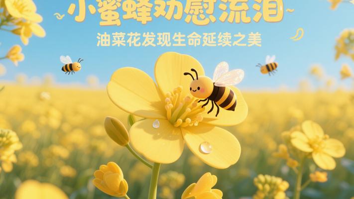 小蜜蜂劝慰流泪油菜花发现生命延续之美