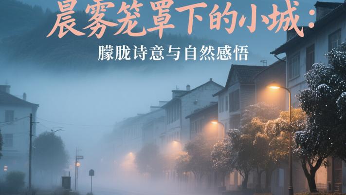 晨雾笼罩下的小城：朦胧诗意与自然感悟