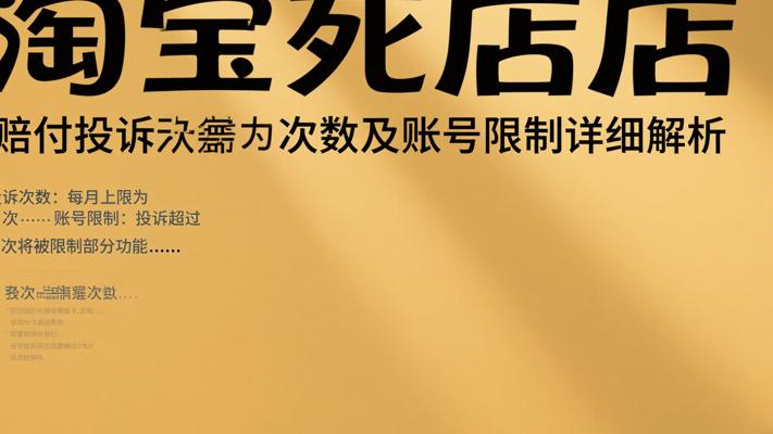 淘宝死店赔付投诉次数及账号限制详细解析