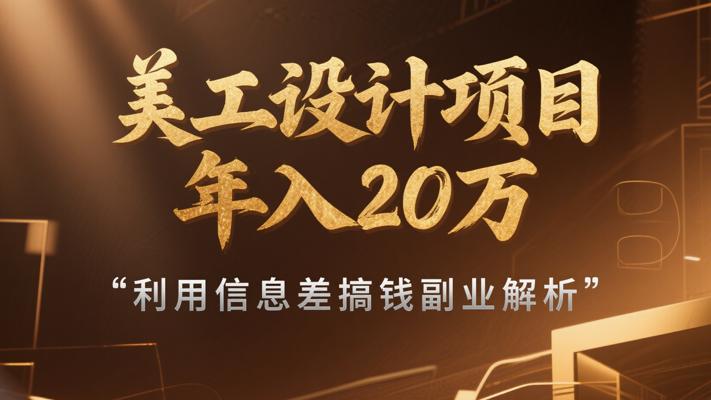 美工设计项目年入20万利用信息差搞钱副业解析
