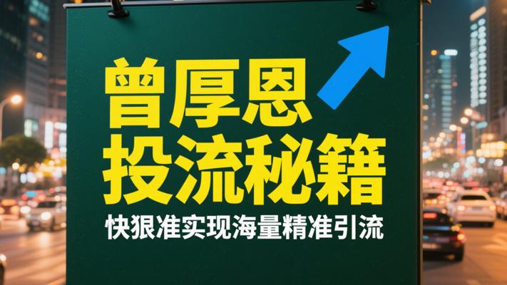 曾厚恩投流秘籍：快狠准实现海量精准引流