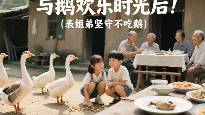 与鹅共度欢乐时光后表姐弟坚守不吃鹅的温情故事