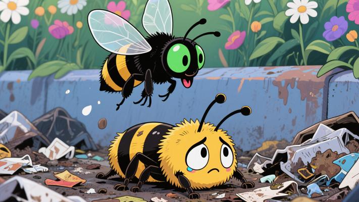 一只苍蝇变蜜蜂后饿死垃圾堆终悟真谛的故事