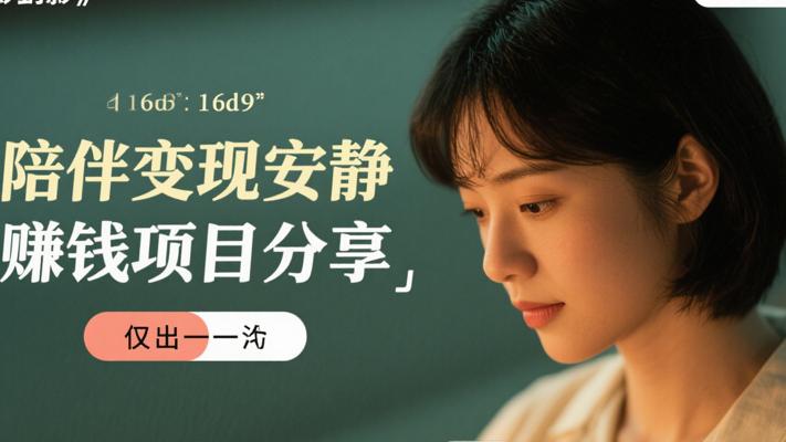 陪伴变现安静的赚钱项目分享