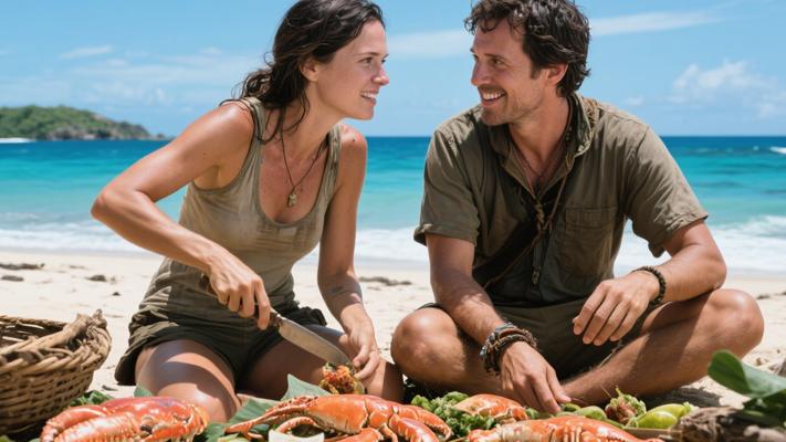 《野外求生夫妻档》：太平洋荒岛的海鲜盛宴与生存美学