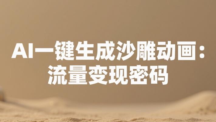 AI一键生成沙雕动画：轻松变现的流量密码