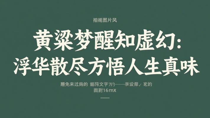 黄粱梦醒知虚幻：浮华散尽方悟人生真味