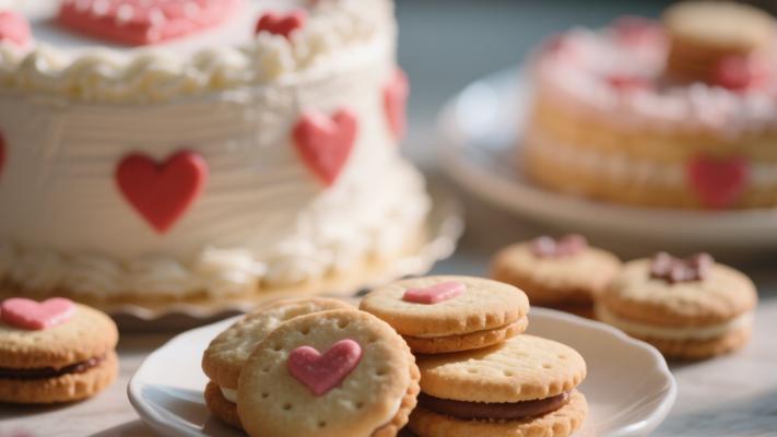 情人节蛋糕与饼干高清素材镜头文案