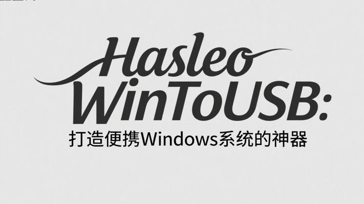 Hasleo WinToUSB：打造便携Windows系统的神器