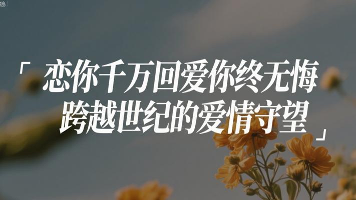 恋你千万回爱你终无悔 跨越世纪的爱情守望