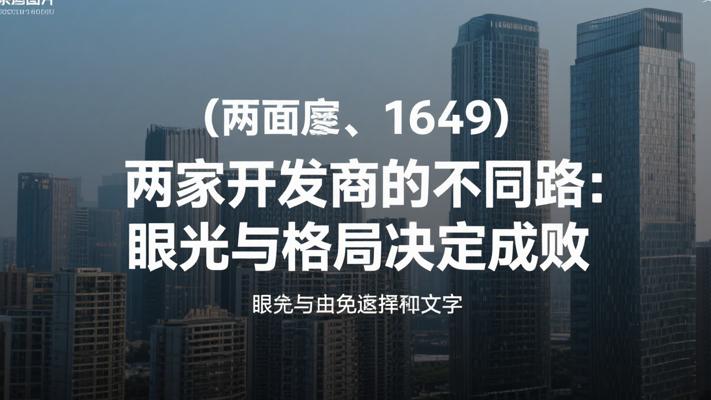 两家开发商的不同路：眼光与格局决定成败