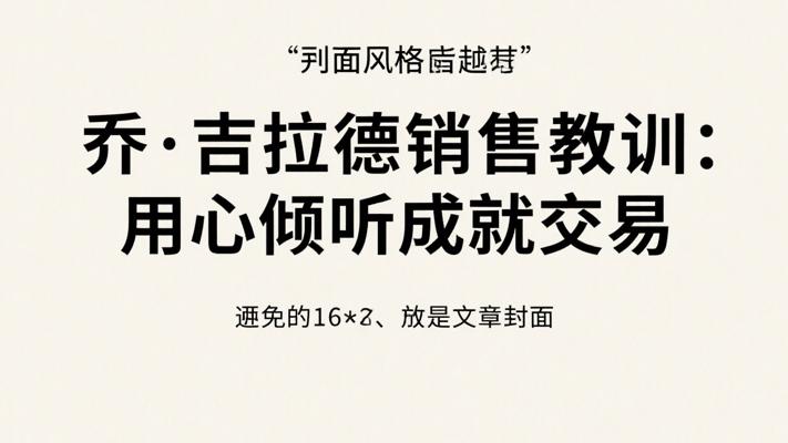 乔·吉拉德的销售教训：用心倾听成就交易基石