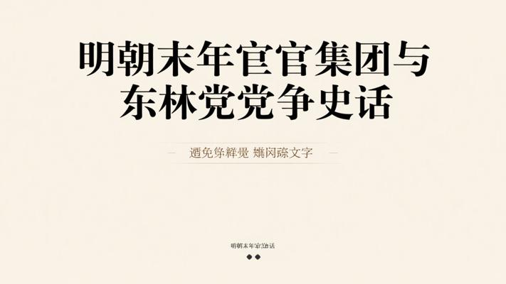 明朝末年宦官集团与东林党党争史话