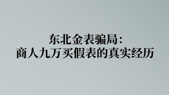 东北金表骗局：商人九万买假表的真实经历