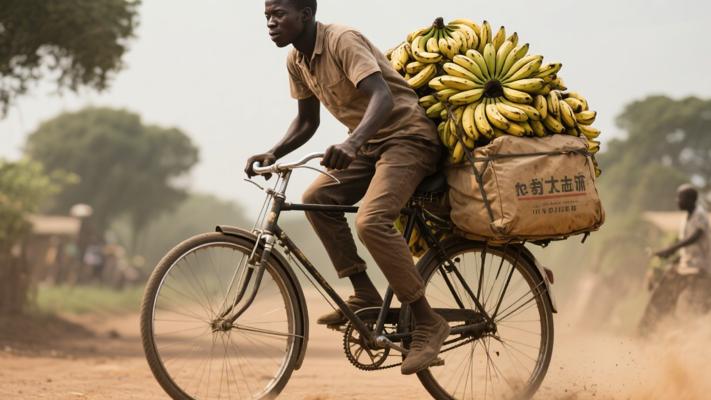非洲骑手：二八大杠驮五百斤香蕉的生死速递传奇