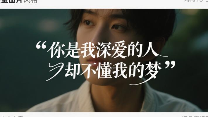 你是我深爱的人却不懂我的梦