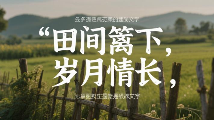 我眼中最美的风景：田间篱下的岁月情长