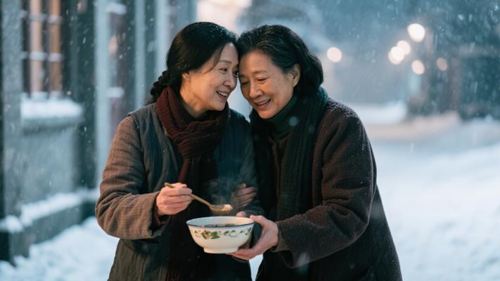 雪夜送汤里的母爱温度