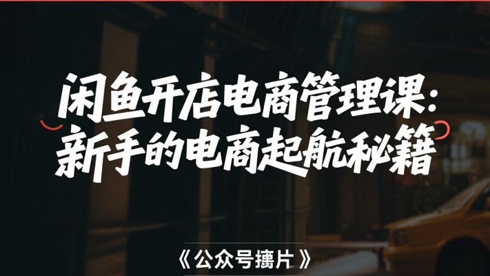 小红书闲鱼开店电商管理课：新手的电商起航秘籍
